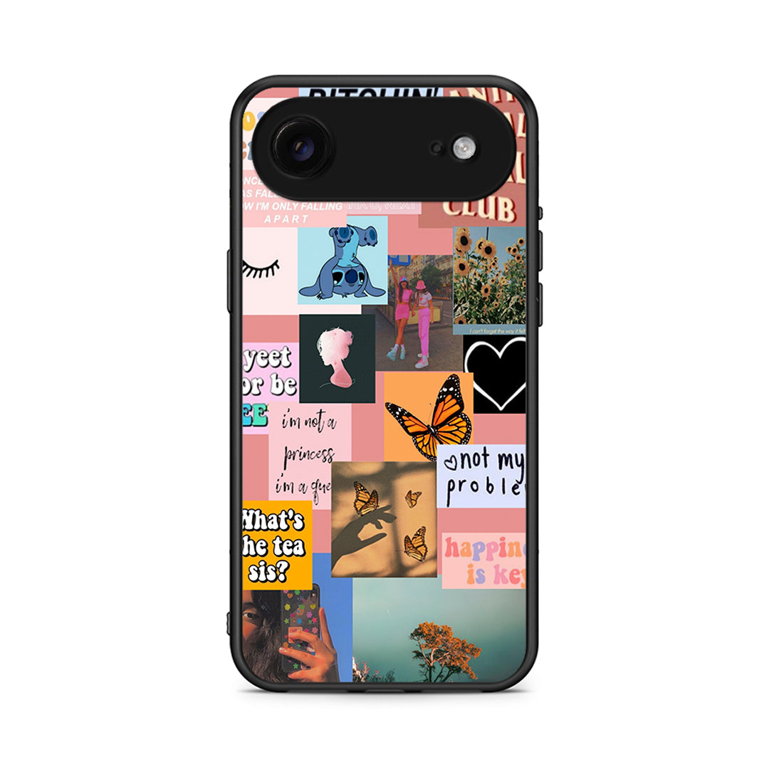 iPhone 17 Air Collage Bitchin Θήκη Αγίου Βαλεντίνου από τη Smartfits με σχέδιο στο πίσω μέρος και μαύρο περίβλημα | Smartphone case with colorful back and black bezels by Smartfits
