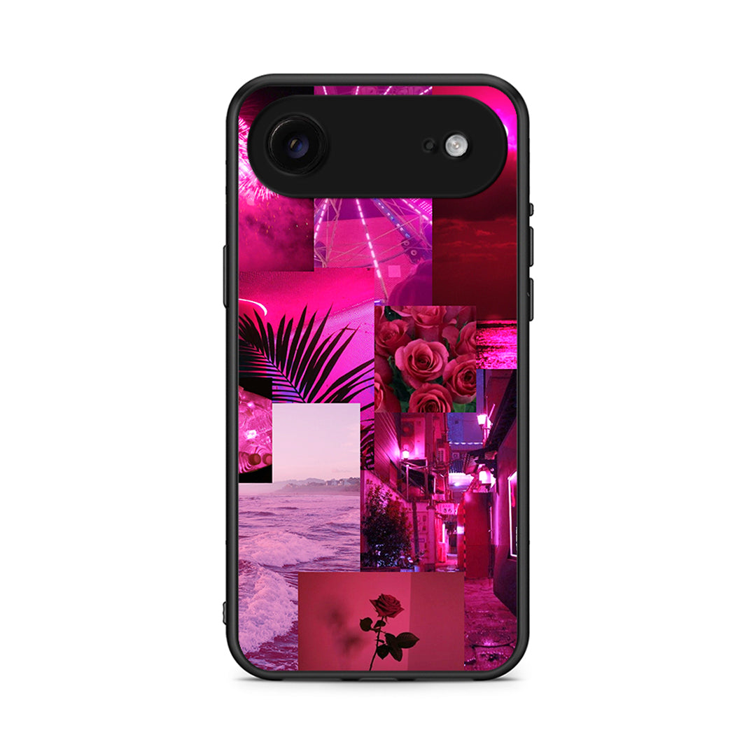 iPhone 17 Air Collage Red Roses Θήκη Αγίου Βαλεντίνου από τη Smartfits με σχέδιο στο πίσω μέρος και μαύρο περίβλημα | Smartphone case with colorful back and black bezels by Smartfits