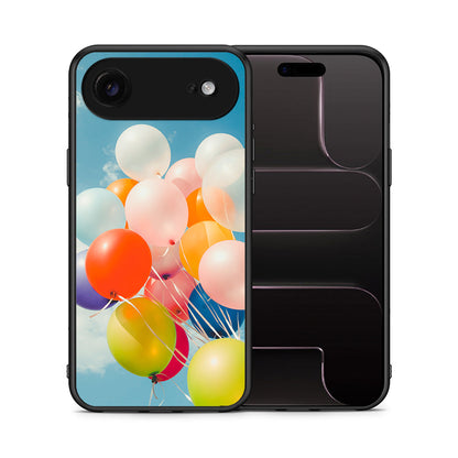 Θήκη iPhone 17 Air Colorful Balloons από τη Smartfits με σχέδιο στο πίσω μέρος και μαύρο περίβλημα | iPhone 17 Air Colorful Balloons case with colorful back and black bezels