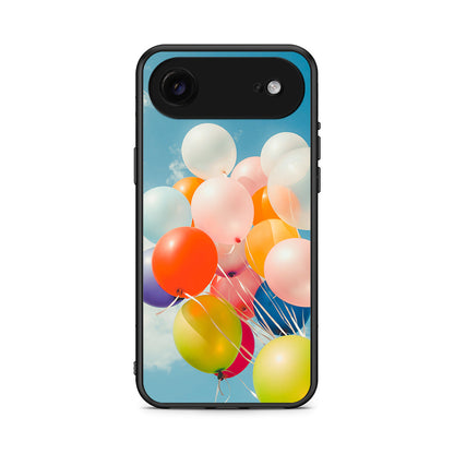 iPhone 17 Air Colorful Balloons θήκη από τη Smartfits με σχέδιο στο πίσω μέρος και μαύρο περίβλημα | Smartphone case with colorful back and black bezels by Smartfits