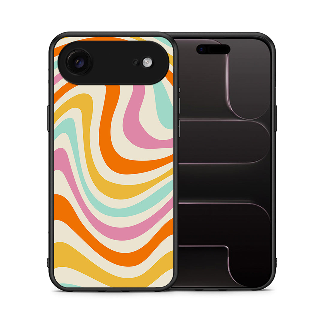 Θήκη iPhone 17 Air Colourful Waves από τη Smartfits με σχέδιο στο πίσω μέρος και μαύρο περίβλημα | iPhone 17 Air Colourful Waves case with colorful back and black bezels