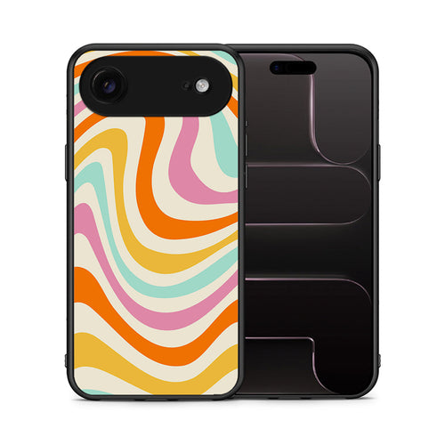 Θήκη iPhone 17 Air Colourful Waves από τη Smartfits με σχέδιο στο πίσω μέρος και μαύρο περίβλημα | iPhone 17 Air Colourful Waves case with colorful back and black bezels