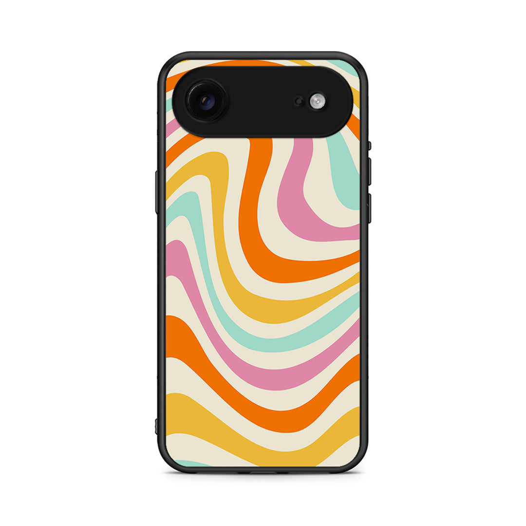 iPhone 17 Air Colourful Waves θήκη από τη Smartfits με σχέδιο στο πίσω μέρος και μαύρο περίβλημα | Smartphone case with colorful back and black bezels by Smartfits