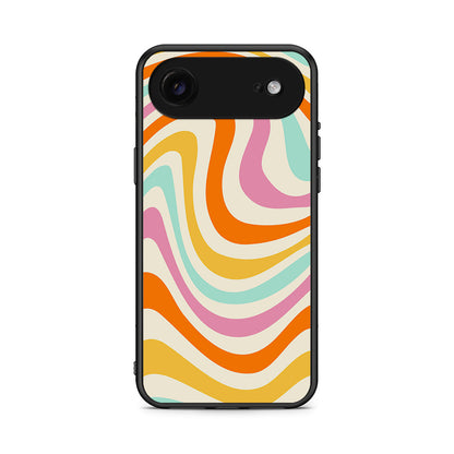 iPhone 17 Air Colourful Waves θήκη από τη Smartfits με σχέδιο στο πίσω μέρος και μαύρο περίβλημα | Smartphone case with colorful back and black bezels by Smartfits