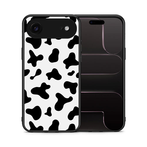 Θήκη iPhone 17 Air Cow Print από τη Smartfits με σχέδιο στο πίσω μέρος και μαύρο περίβλημα | iPhone 17 Air Cow Print case with colorful back and black bezels