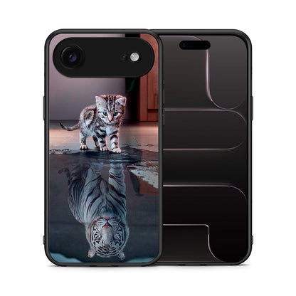 Θήκη iPhone 17 Air Tiger Cute από τη Smartfits με σχέδιο στο πίσω μέρος και μαύρο περίβλημα | iPhone 17 Air Tiger Cute case with colorful back and black bezels