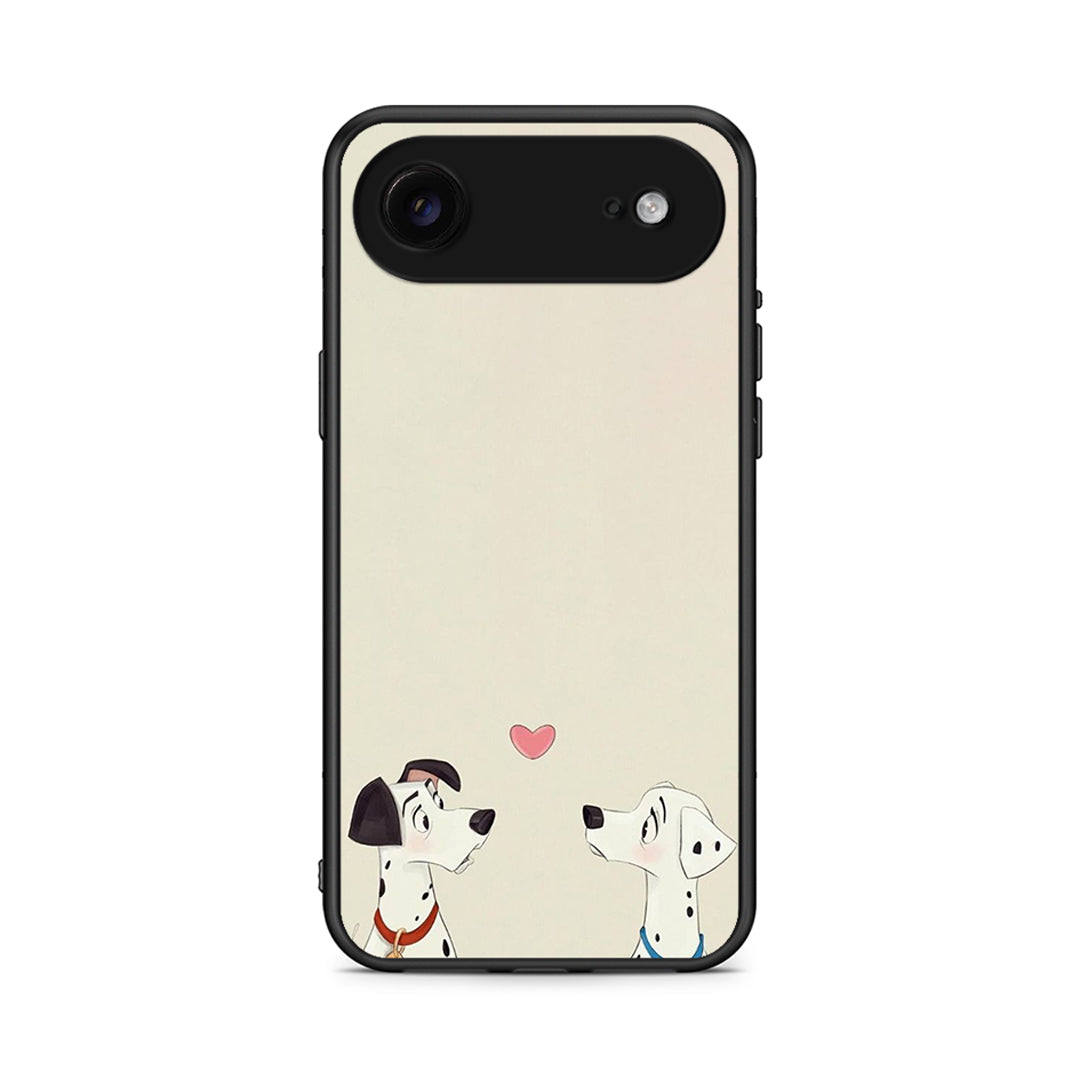 iPhone 17 Air Dalmatians Love θήκη από τη Smartfits με σχέδιο στο πίσω μέρος και μαύρο περίβλημα | Smartphone case with colorful back and black bezels by Smartfits