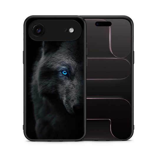 Θήκη iPhone 17 Air Dark Wolf από τη Smartfits με σχέδιο στο πίσω μέρος και μαύρο περίβλημα | iPhone 17 Air Dark Wolf case with colorful back and black bezels