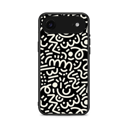 iPhone 17 Air Doodle Art Θήκη από τη Smartfits με σχέδιο στο πίσω μέρος και μαύρο περίβλημα | Smartphone case with colorful back and black bezels by Smartfits