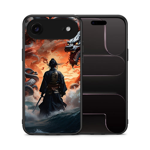 Θήκη iPhone 17 Air Dragons Fight από τη Smartfits με σχέδιο στο πίσω μέρος και μαύρο περίβλημα | iPhone 17 Air Dragons Fight case with colorful back and black bezels