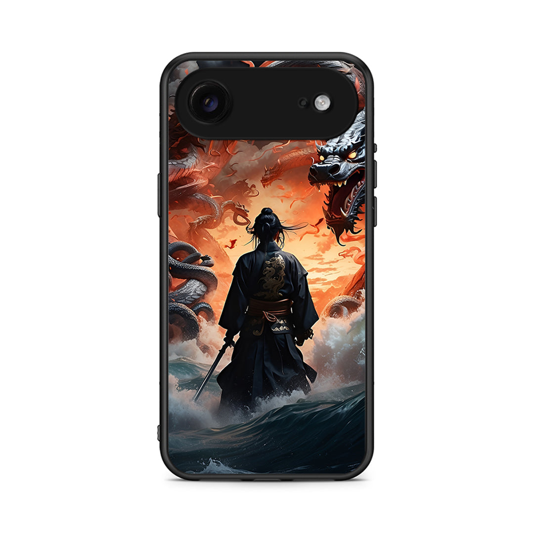 iPhone 17 Air Dragons Fight θήκη από τη Smartfits με σχέδιο στο πίσω μέρος και μαύρο περίβλημα | Smartphone case with colorful back and black bezels by Smartfits
