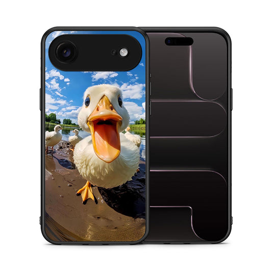 Θήκη iPhone 17 Air Duck Face από τη Smartfits με σχέδιο στο πίσω μέρος και μαύρο περίβλημα | iPhone 17 Air Duck Face case with colorful back and black bezels