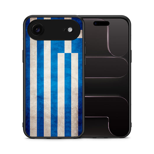 Θήκη iPhone 17 Air Greek Flag από τη Smartfits με σχέδιο στο πίσω μέρος και μαύρο περίβλημα | iPhone 17 Air Greek Flag case with colorful back and black bezels