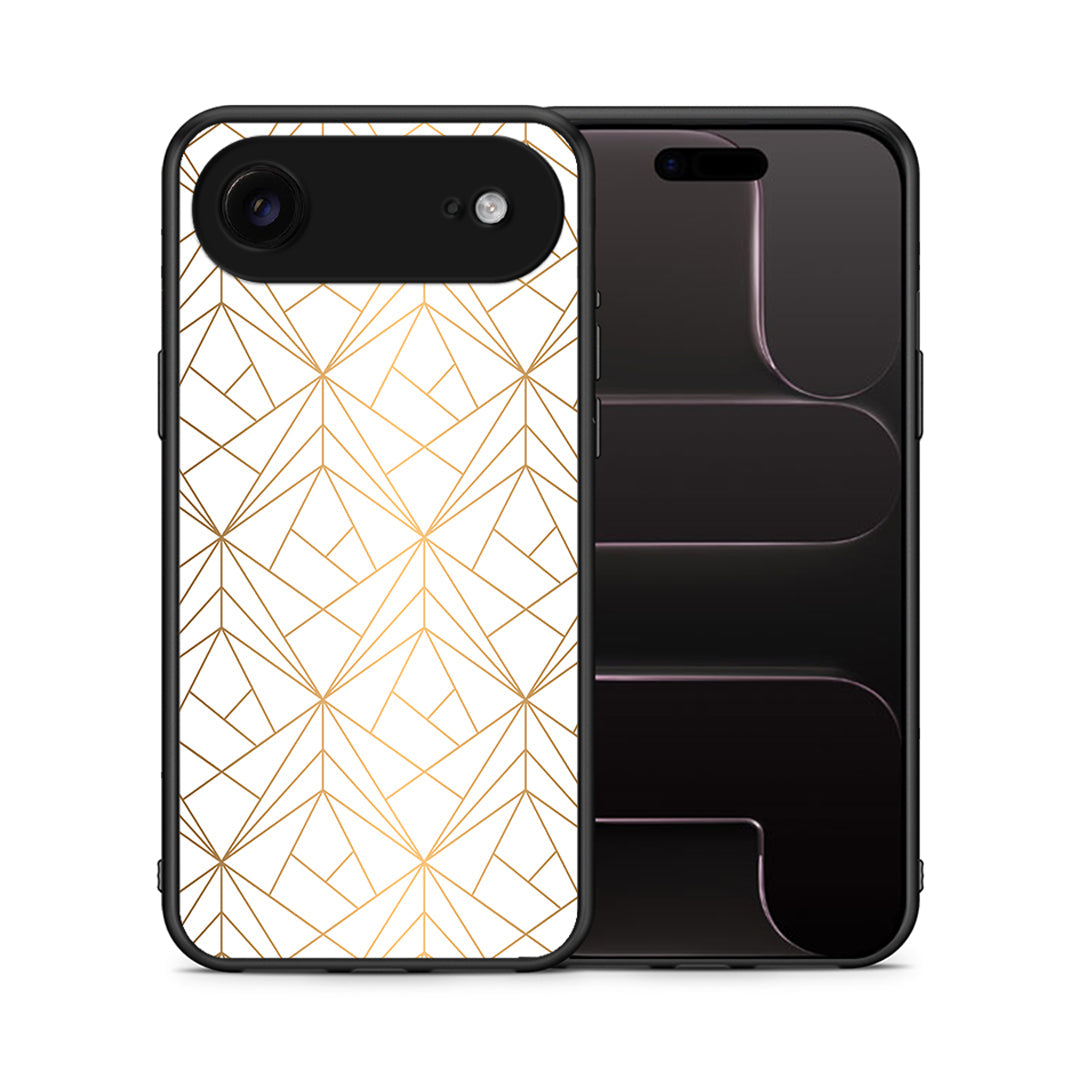 Θήκη iPhone 17 Air Luxury White Geometric από τη Smartfits με σχέδιο στο πίσω μέρος και μαύρο περίβλημα | iPhone 17 Air Luxury White Geometric case with colorful back and black bezels