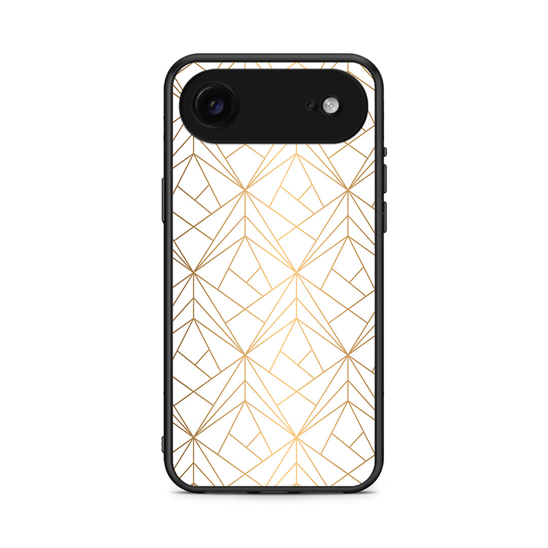 111 - iPhone 17 Air Luxury White Geometric case, cover, bumper