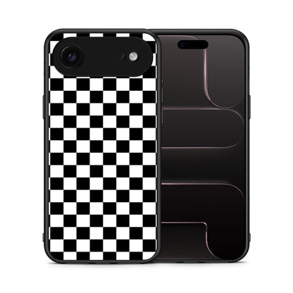 Θήκη iPhone 17 Air Squares Geometric από τη Smartfits με σχέδιο στο πίσω μέρος και μαύρο περίβλημα | iPhone 17 Air Squares Geometric case with colorful back and black bezels