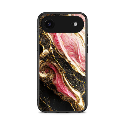 iPhone 17 Air Glamorous Pink Marble θήκη από τη Smartfits με σχέδιο στο πίσω μέρος και μαύρο περίβλημα | Smartphone case with colorful back and black bezels by Smartfits