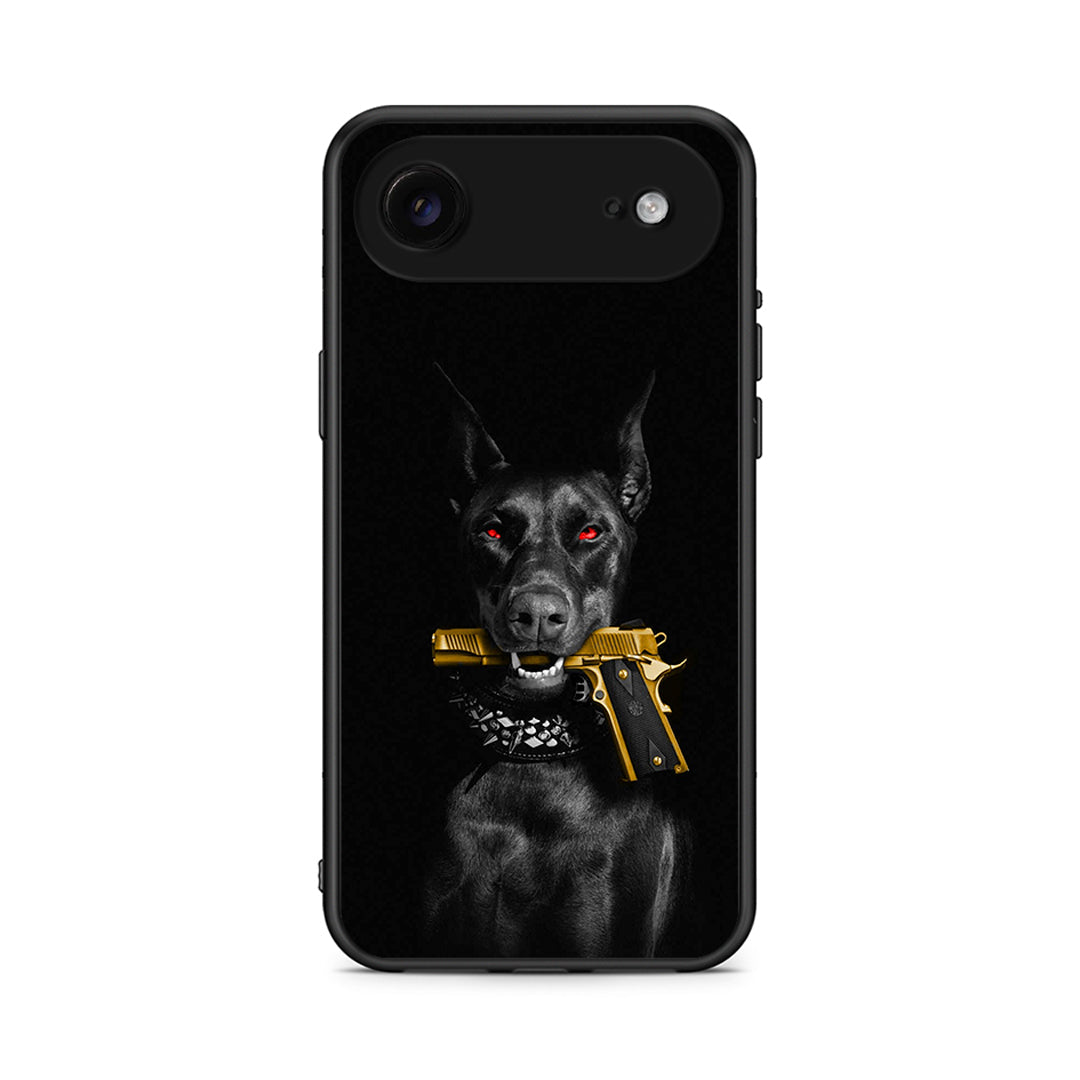iPhone 17 Air Golden Gun Θήκη Αγίου Βαλεντίνου από τη Smartfits με σχέδιο στο πίσω μέρος και μαύρο περίβλημα | Smartphone case with colorful back and black bezels by Smartfits