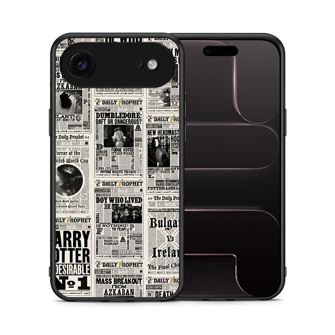 Θήκη iPhone 17 Air Harry Paper από τη Smartfits με σχέδιο στο πίσω μέρος και μαύρο περίβλημα | iPhone 17 Air Harry Paper case with colorful back and black bezels