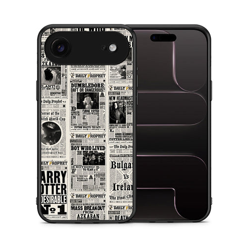 Θήκη iPhone 17 Air Harry Paper από τη Smartfits με σχέδιο στο πίσω μέρος και μαύρο περίβλημα | iPhone 17 Air Harry Paper case with colorful back and black bezels