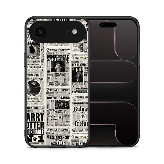 Θήκη iPhone 17 Air Harry Paper από τη Smartfits με σχέδιο στο πίσω μέρος και μαύρο περίβλημα | iPhone 17 Air Harry Paper case with colorful back and black bezels