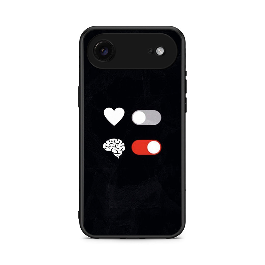 iPhone 17 Air Heart Vs Brain Θήκη Αγίου Βαλεντίνου από τη Smartfits με σχέδιο στο πίσω μέρος και μαύρο περίβλημα | Smartphone case with colorful back and black bezels by Smartfits