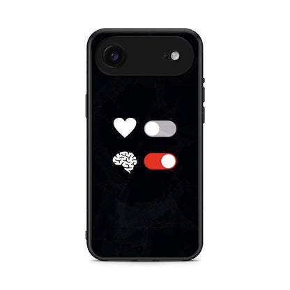 iPhone 17 Air Heart Vs Brain Θήκη Αγίου Βαλεντίνου από τη Smartfits με σχέδιο στο πίσω μέρος και μαύρο περίβλημα | Smartphone case with colorful back and black bezels by Smartfits