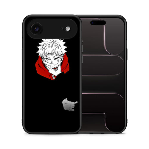 Θήκη iPhone 17 Air Itadori Anime από τη Smartfits με σχέδιο στο πίσω μέρος και μαύρο περίβλημα | iPhone 17 Air Itadori Anime case with colorful back and black bezels