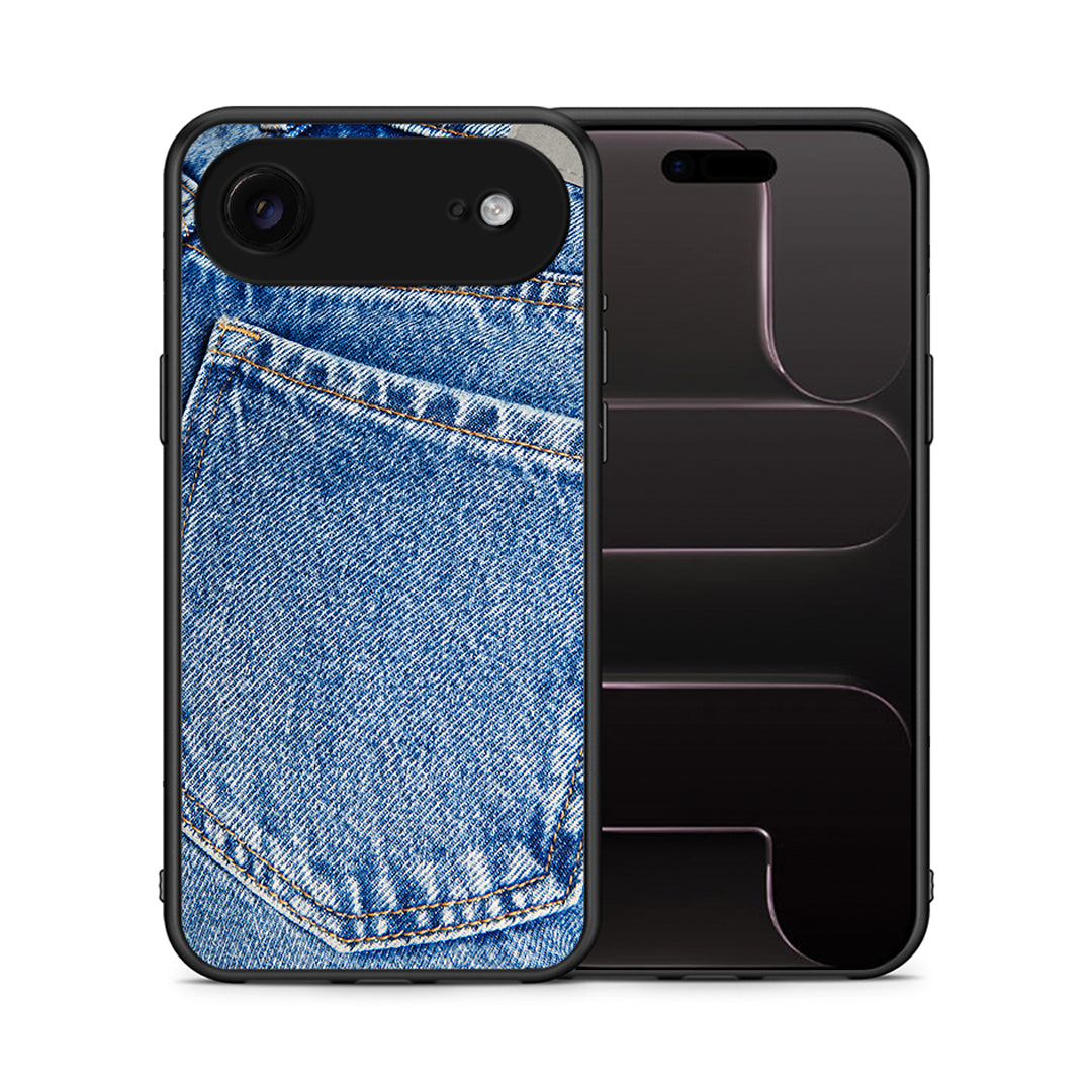 Θήκη iPhone 17 Air Jeans Pocket από τη Smartfits με σχέδιο στο πίσω μέρος και μαύρο περίβλημα | iPhone 17 Air Jeans Pocket case with colorful back and black bezels