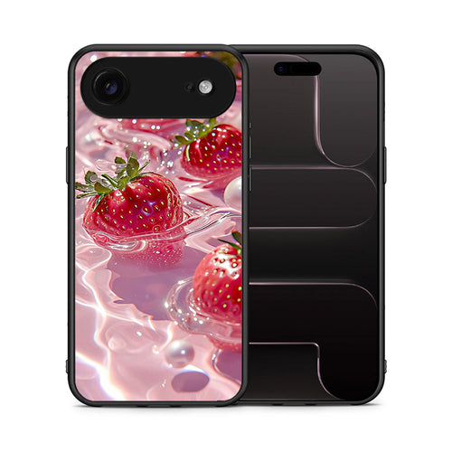 Θήκη iPhone 17 Air Juicy Strawberries από τη Smartfits με σχέδιο στο πίσω μέρος και μαύρο περίβλημα | iPhone 17 Air Juicy Strawberries case with colorful back and black bezels