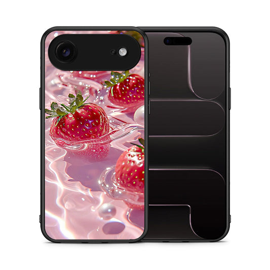 Θήκη iPhone 17 Air Juicy Strawberries από τη Smartfits με σχέδιο στο πίσω μέρος και μαύρο περίβλημα | iPhone 17 Air Juicy Strawberries case with colorful back and black bezels