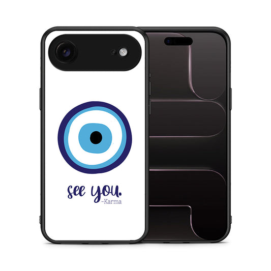 Θήκη iPhone 17 Air Karma Says από τη Smartfits με σχέδιο στο πίσω μέρος και μαύρο περίβλημα | iPhone 17 Air Karma Says case with colorful back and black bezels