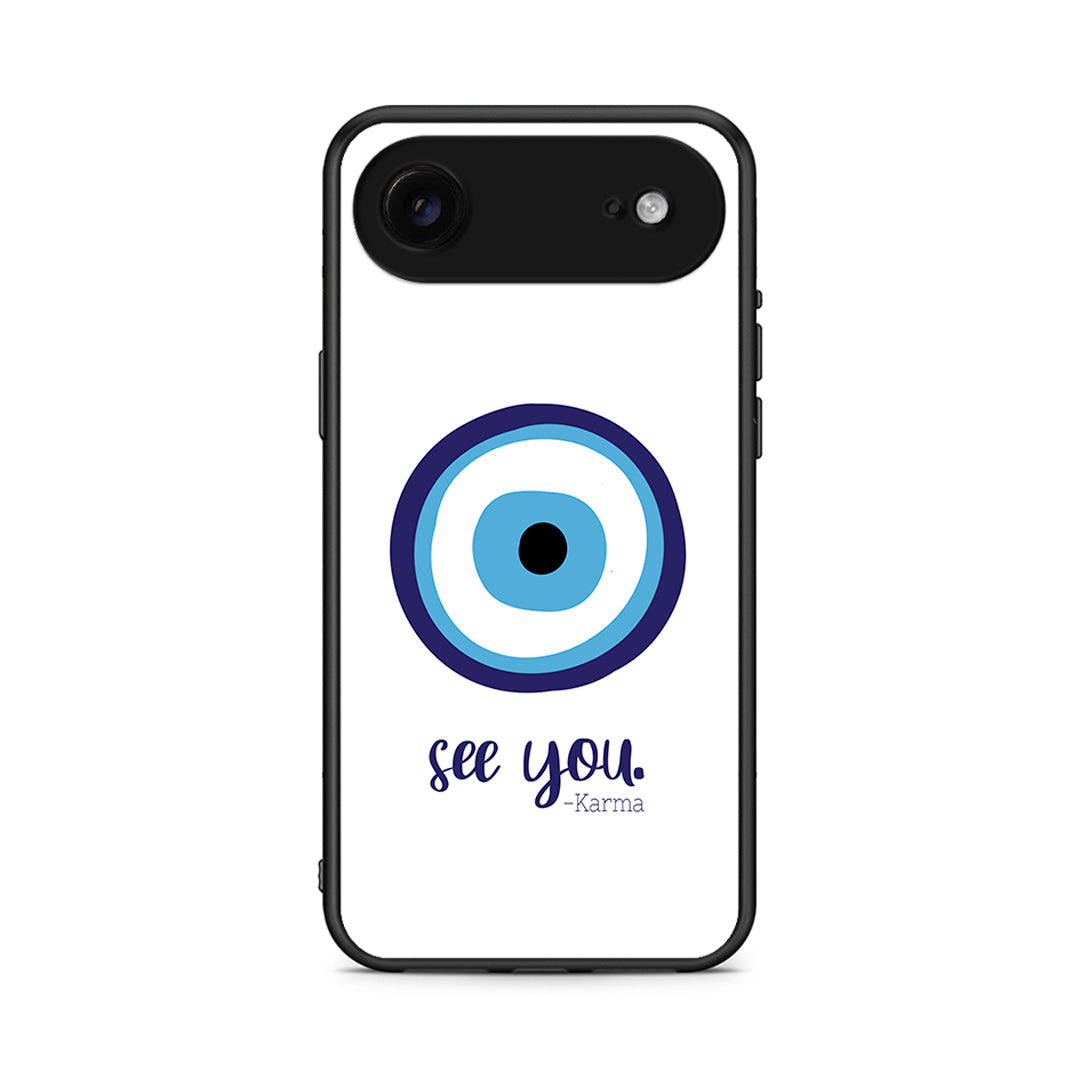 iPhone 17 Air Karma Says θήκη από τη Smartfits με σχέδιο στο πίσω μέρος και μαύρο περίβλημα | Smartphone case with colorful back and black bezels by Smartfits