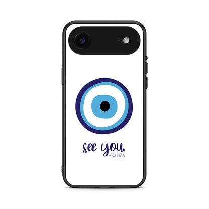 iPhone 17 Air Karma Says θήκη από τη Smartfits με σχέδιο στο πίσω μέρος και μαύρο περίβλημα | Smartphone case with colorful back and black bezels by Smartfits