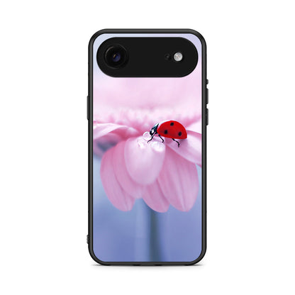 iPhone 17 Air Ladybug Flower θήκη από τη Smartfits με σχέδιο στο πίσω μέρος και μαύρο περίβλημα | Smartphone case with colorful back and black bezels by Smartfits