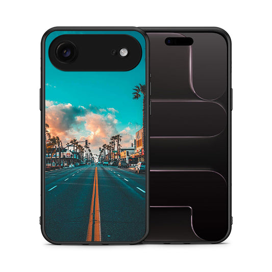Θήκη iPhone 17 Air City Landscape από τη Smartfits με σχέδιο στο πίσω μέρος και μαύρο περίβλημα | iPhone 17 Air City Landscape case with colorful back and black bezels