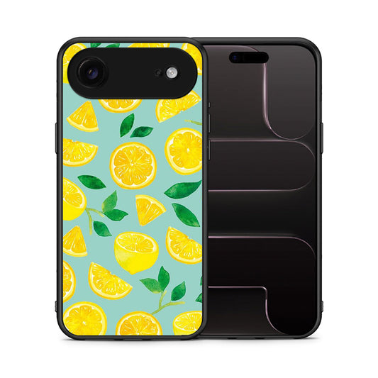 Θήκη iPhone 17 Air Lemons από τη Smartfits με σχέδιο στο πίσω μέρος και μαύρο περίβλημα | iPhone 17 Air Lemons case with colorful back and black bezels