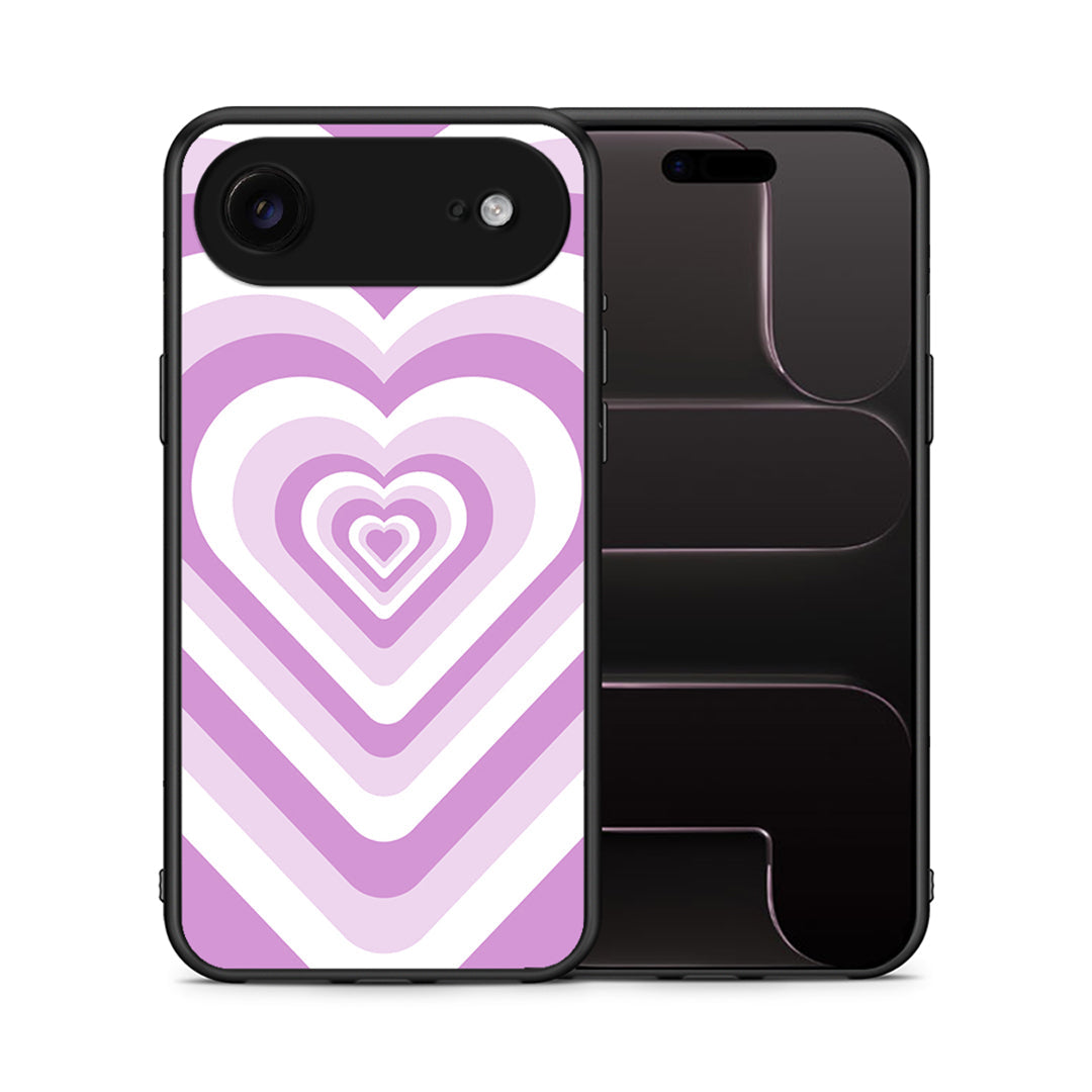 Θήκη iPhone 17 Air Lilac Hearts από τη Smartfits με σχέδιο στο πίσω μέρος και μαύρο περίβλημα | iPhone 17 Air Lilac Hearts case with colorful back and black bezels