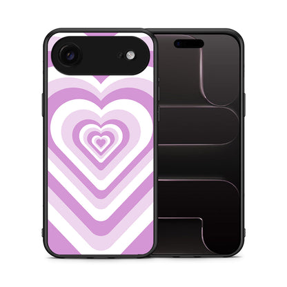 Θήκη iPhone 17 Air Lilac Hearts από τη Smartfits με σχέδιο στο πίσω μέρος και μαύρο περίβλημα | iPhone 17 Air Lilac Hearts case with colorful back and black bezels