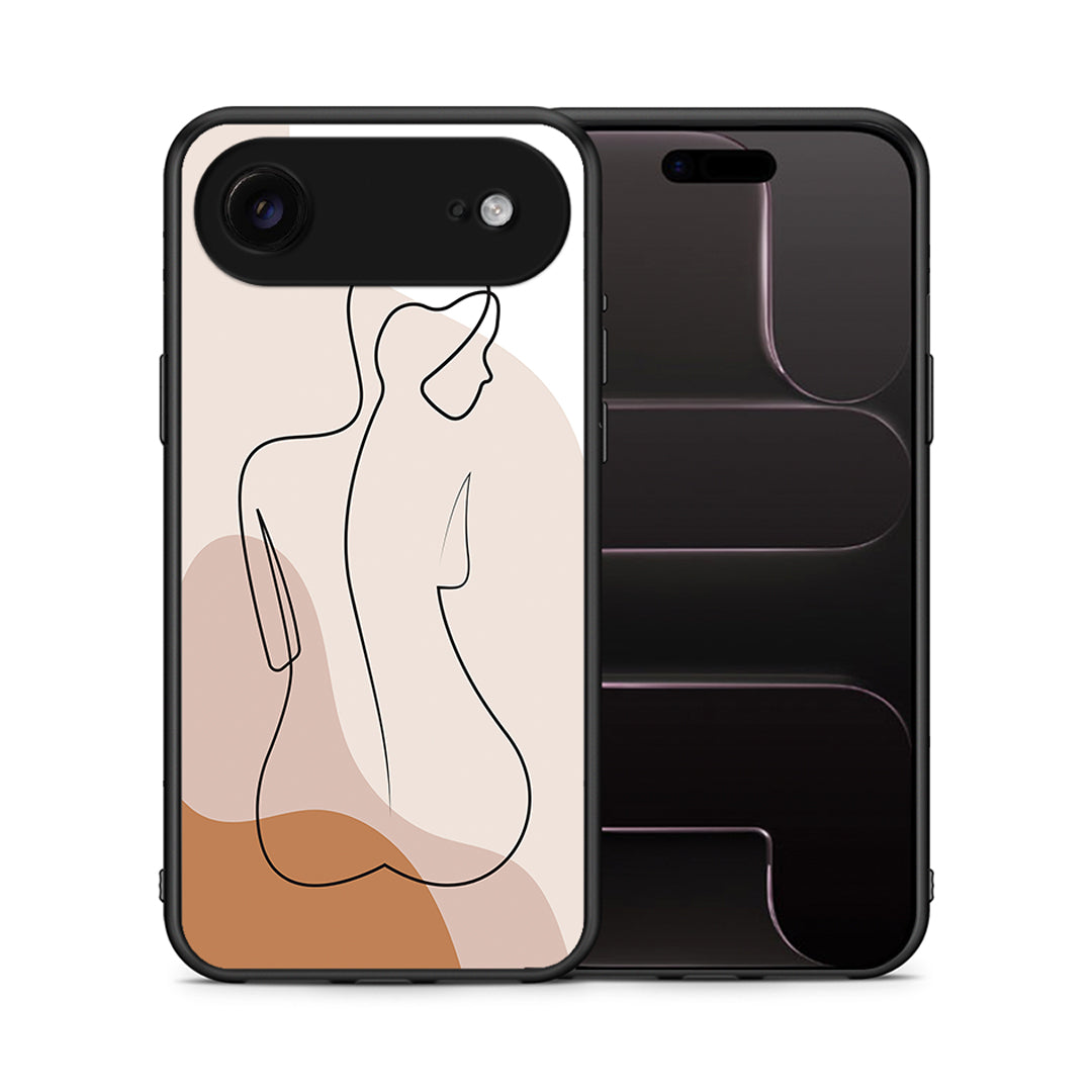 Θήκη iPhone 17 Air LineArt Woman από τη Smartfits με σχέδιο στο πίσω μέρος και μαύρο περίβλημα | iPhone 17 Air LineArt Woman case with colorful back and black bezels