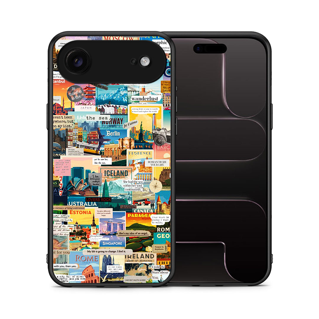 Θήκη iPhone 17 Air Live To Travel από τη Smartfits με σχέδιο στο πίσω μέρος και μαύρο περίβλημα | iPhone 17 Air Live To Travel case with colorful back and black bezels