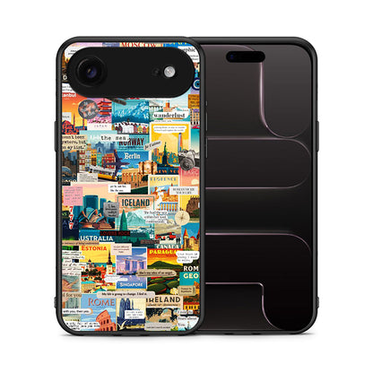 Θήκη iPhone 17 Air Live To Travel από τη Smartfits με σχέδιο στο πίσω μέρος και μαύρο περίβλημα | iPhone 17 Air Live To Travel case with colorful back and black bezels