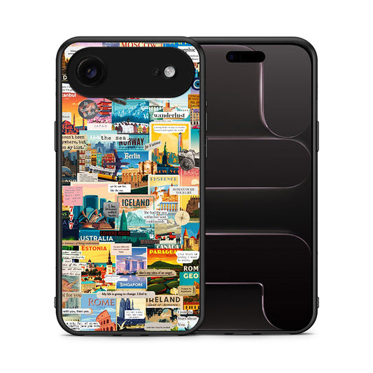 Θήκη iPhone 17 Air Live To Travel από τη Smartfits με σχέδιο στο πίσω μέρος και μαύρο περίβλημα | iPhone 17 Air Live To Travel case with colorful back and black bezels