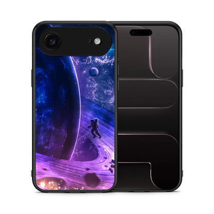 Θήκη iPhone 17 Air Lost Astronaut από τη Smartfits με σχέδιο στο πίσω μέρος και μαύρο περίβλημα | iPhone 17 Air Lost Astronaut case with colorful back and black bezels