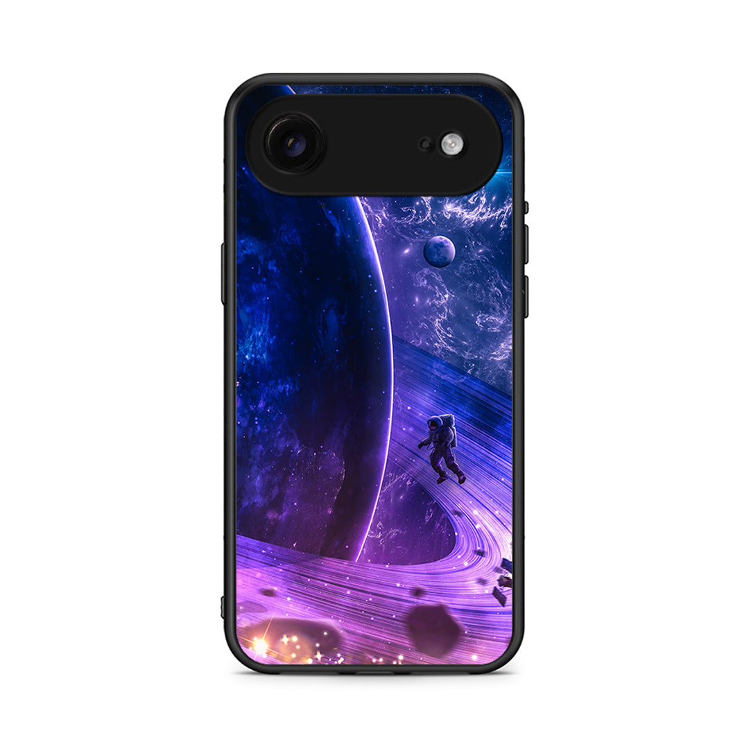 iPhone 17 Air Lost Astronaut θήκη από τη Smartfits με σχέδιο στο πίσω μέρος και μαύρο περίβλημα | Smartphone case with colorful back and black bezels by Smartfits