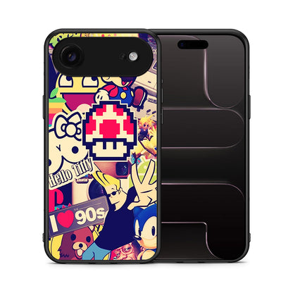 Θήκη iPhone 17 Air Love The 90s από τη Smartfits με σχέδιο στο πίσω μέρος και μαύρο περίβλημα | iPhone 17 Air Love The 90s case with colorful back and black bezels