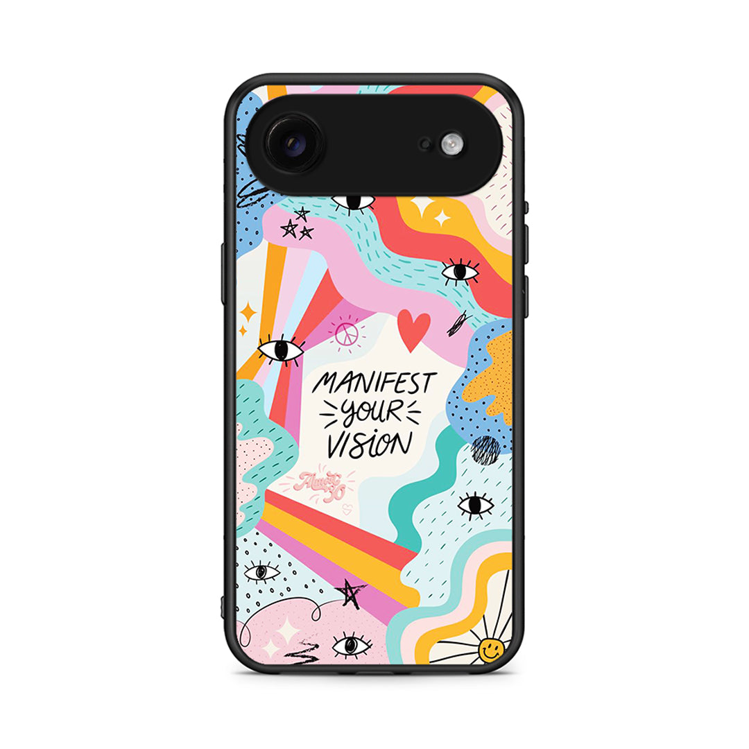 iPhone 17 Air Manifest Your Vision θήκη από τη Smartfits με σχέδιο στο πίσω μέρος και μαύρο περίβλημα | Smartphone case with colorful back and black bezels by Smartfits