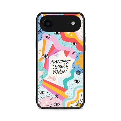 iPhone 17 Air Manifest Your Vision θήκη από τη Smartfits με σχέδιο στο πίσω μέρος και μαύρο περίβλημα | Smartphone case with colorful back and black bezels by Smartfits