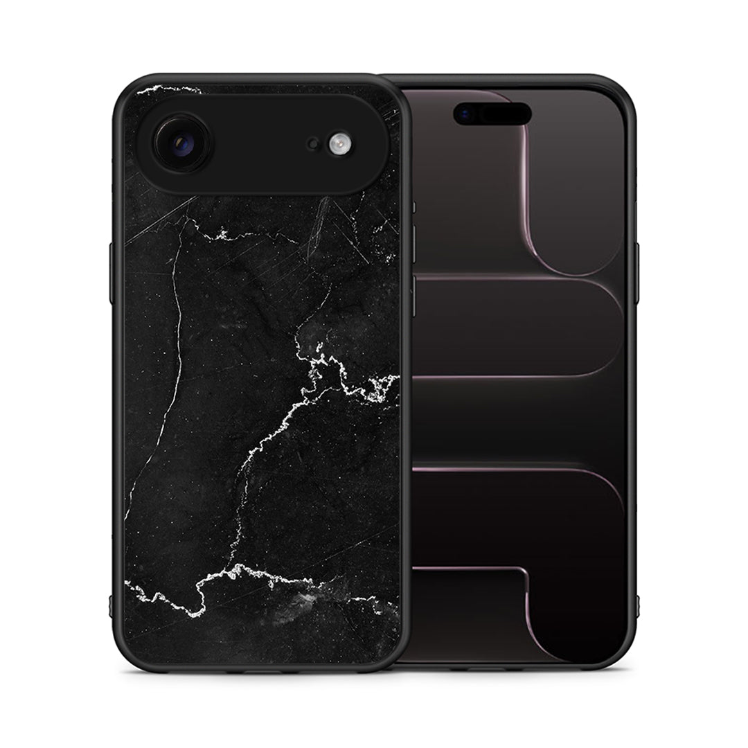 Θήκη iPhone 17 Air Marble Black από τη Smartfits με σχέδιο στο πίσω μέρος και μαύρο περίβλημα | iPhone 17 Air Marble Black case with colorful back and black bezels