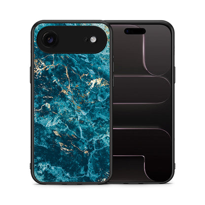 Θήκη iPhone 17 Air Marble Blue από τη Smartfits με σχέδιο στο πίσω μέρος και μαύρο περίβλημα | iPhone 17 Air Marble Blue case with colorful back and black bezels